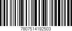 Código de barras (EAN, GTIN, SKU, ISBN): '7807514192503'