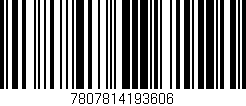 Código de barras (EAN, GTIN, SKU, ISBN): '7807814193606'