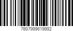 Código de barras (EAN, GTIN, SKU, ISBN): '7807999619892'