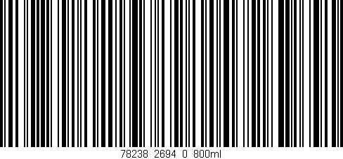 Código de barras (EAN, GTIN, SKU, ISBN): '78238_2694_0_800ml'