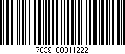 Código de barras (EAN, GTIN, SKU, ISBN): '7839180011222'