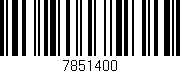 Código de barras (EAN, GTIN, SKU, ISBN): '7851400'