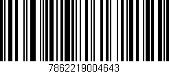 Código de barras (EAN, GTIN, SKU, ISBN): '7862219004643'