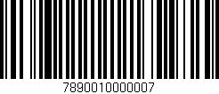 Código de barras (EAN, GTIN, SKU, ISBN): '7890010000007'