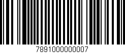 Código de barras (EAN, GTIN, SKU, ISBN): '7891000000007'