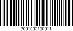 Código de barras (EAN, GTIN, SKU, ISBN): '7891033180011'
