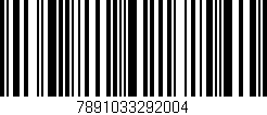 Código de barras (EAN, GTIN, SKU, ISBN): '7891033292004'
