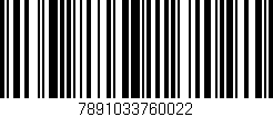 Código de barras (EAN, GTIN, SKU, ISBN): '7891033760022'
