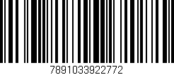 Código de barras (EAN, GTIN, SKU, ISBN): '7891033922772'