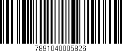 Código de barras (EAN, GTIN, SKU, ISBN): '7891040005826'