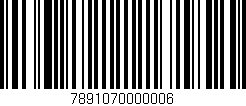 Código de barras (EAN, GTIN, SKU, ISBN): '7891070000006'
