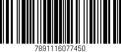 Código de barras (EAN, GTIN, SKU, ISBN): '7891116077450'