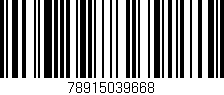 Código de barras (EAN, GTIN, SKU, ISBN): '78915039668'