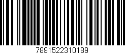 Código de barras (EAN, GTIN, SKU, ISBN): '7891522310189'