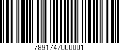 Código de barras (EAN, GTIN, SKU, ISBN): '7891747000001'