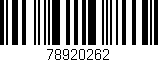 Código de barras (EAN, GTIN, SKU, ISBN): '78920262'