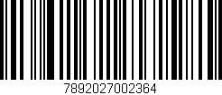 Código de barras (EAN, GTIN, SKU, ISBN): '7892027002364'