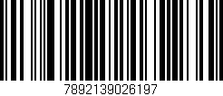Código de barras (EAN, GTIN, SKU, ISBN): '7892139026197'