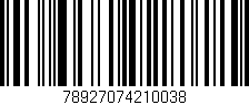 Código de barras (EAN, GTIN, SKU, ISBN): '78927074210038'