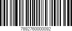 Código de barras (EAN, GTIN, SKU, ISBN): '7892760000092'