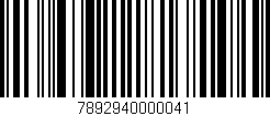 Código de barras (EAN, GTIN, SKU, ISBN): '7892940000041'