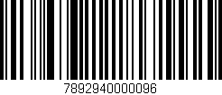 Código de barras (EAN, GTIN, SKU, ISBN): '7892940000096'