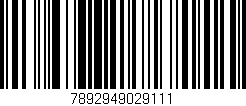 Código de barras (EAN, GTIN, SKU, ISBN): '7892949029111'