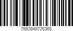 Código de barras (EAN, GTIN, SKU, ISBN): '7892949725365'