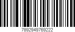 Código de barras (EAN, GTIN, SKU, ISBN): '7892949769222'