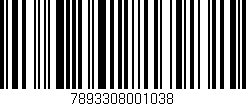Código de barras (EAN, GTIN, SKU, ISBN): '7893308001038'