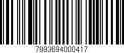 Código de barras (EAN, GTIN, SKU, ISBN): '7893694000417'