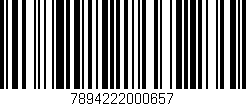 Código de barras (EAN, GTIN, SKU, ISBN): '7894222000657'