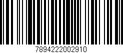 Código de barras (EAN, GTIN, SKU, ISBN): '7894222002910'