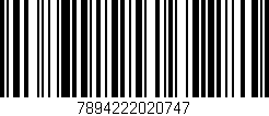 Código de barras (EAN, GTIN, SKU, ISBN): '7894222020747'