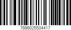 Código de barras (EAN, GTIN, SKU, ISBN): '7896025504417'