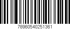 Código de barras (EAN, GTIN, SKU, ISBN): '78960540251361'