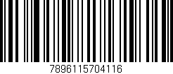 Código de barras (EAN, GTIN, SKU, ISBN): '7896115704116'