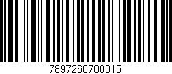 Código de barras (EAN, GTIN, SKU, ISBN): '7897260700015'