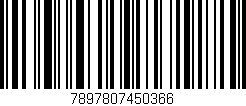 Código de barras (EAN, GTIN, SKU, ISBN): '7897807450366'