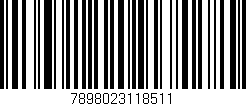 Código de barras (EAN, GTIN, SKU, ISBN): '7898023118511'