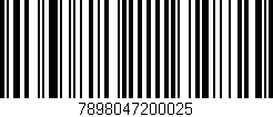 Código de barras (EAN, GTIN, SKU, ISBN): '7898047200025'