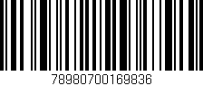 Código de barras (EAN, GTIN, SKU, ISBN): '78980700169836'