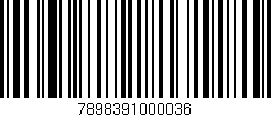 Código de barras (EAN, GTIN, SKU, ISBN): '7898391000036'