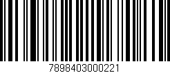 Código de barras (EAN, GTIN, SKU, ISBN): '7898403000221'
