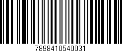 Código de barras (EAN, GTIN, SKU, ISBN): '7898410540031'