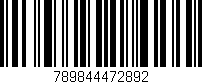 Código de barras (EAN, GTIN, SKU, ISBN): '789844472892'