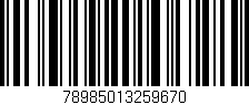 Código de barras (EAN, GTIN, SKU, ISBN): '78985013259670'