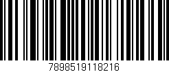Código de barras (EAN, GTIN, SKU, ISBN): '7898519118216'