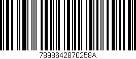 Código de barras (EAN, GTIN, SKU, ISBN): '7898642870258A'