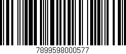 Código de barras (EAN, GTIN, SKU, ISBN): '7899598000577'